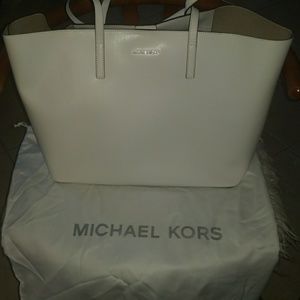 Brand New White Leather Extra Large Tote